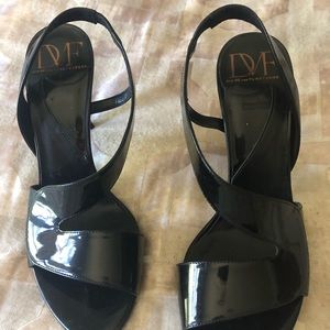 Diane Von Furstenberg strappy black sandals  7.5